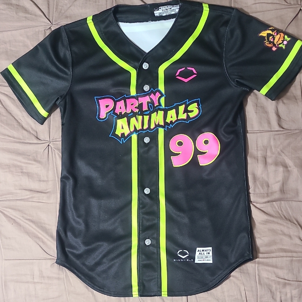 Savannah Bananas - Party Animals Evoshield Baseball Jersey Youth Large EUC